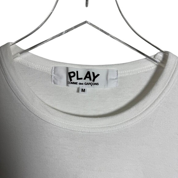 Comme des Garçons PLAY  Long-Sleeve T-Shirt tee white womens Size Medium Japan - Picture 4 of 6